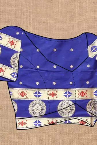 Blue elegant art silk woven saree with rich zari border