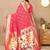 Light pink elegant art silk woven saree with rich zari border