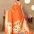 Orange elegant art silk woven saree with rich zari border