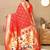 Red elegant art silk woven saree with rich zari border