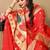 Red elegant art silk woven saree with rich zari border