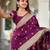 Wine elegant art silk woven saree with rich zari border