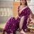 Wine elegant art silk woven saree with rich zari border