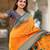 Mustard elegant art silk woven saree with rich zari border