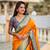 Mustard elegant art silk woven saree with rich zari border