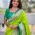 Green elegant art silk woven saree with rich zari border