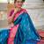 Sky blue elegant art silk woven saree with rich zari border