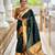 Green elegant art silk woven saree with rich zari border