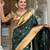 Green elegant art silk woven saree with rich zari border