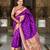 Magenta elegant art silk woven saree with rich zari border