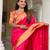 Pink elegant art silk woven saree with rich zari border