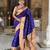 Violet elegant art silk woven saree with rich zari border