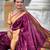 Wine elegant art silk woven saree with rich zari border