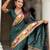 Green elegant art silk woven saree with rich zari border
