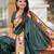 Green elegant art silk woven saree with rich zari border
