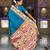 Turquoise elegant art silk woven saree with rich zari border