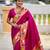 Magenta elegant art silk woven saree with rich zari border