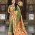 Mehendi elegant art silk woven saree with rich zari border