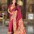Maroon elegant art silk woven saree with rich zari border