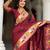 Maroon elegant art silk woven saree with rich zari border