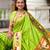 Green elegant art silk woven saree with rich zari border