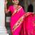 Pink elegant art silk woven saree with rich zari border