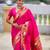 Pink elegant art silk woven saree with rich zari border