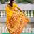 Yellow elegant art silk woven saree with rich zari border