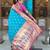 Turquoise elegant art silk woven saree with rich zari border