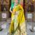 Green elegant art silk woven saree with rich zari border