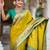 Green elegant art silk woven saree with rich zari border