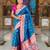 Sky blue elegant art silk woven saree with rich zari border