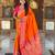 Orange elegant art silk woven saree with rich zari border