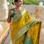 Green elegant art silk woven saree with rich zari border