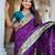 Violet elegant art silk woven saree with rich zari border