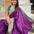 Violet elegant art silk woven saree with rich zari border