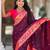 Wine elegant art silk woven saree with rich zari border