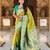 Green elegant art silk woven saree with rich zari border