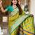 Green elegant art silk woven saree with rich zari border