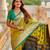Green elegant art silk woven saree with rich zari border