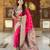 Pink elegant art silk woven saree with rich zari border