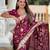 Maroon elegant art silk woven saree with rich zari border