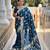 Turquoise elegant art silk woven saree with rich zari border