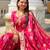 Pink elegant art silk woven saree with rich zari border