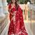 Red elegant art silk woven saree with rich zari border