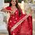 Red elegant art silk woven saree with rich zari border