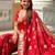 Red elegant art silk woven saree with rich zari border
