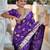 Violet elegant art silk woven saree with rich zari border