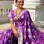 Violet elegant art silk woven saree with rich zari border