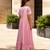 Pink embroidered velvet anarkali set